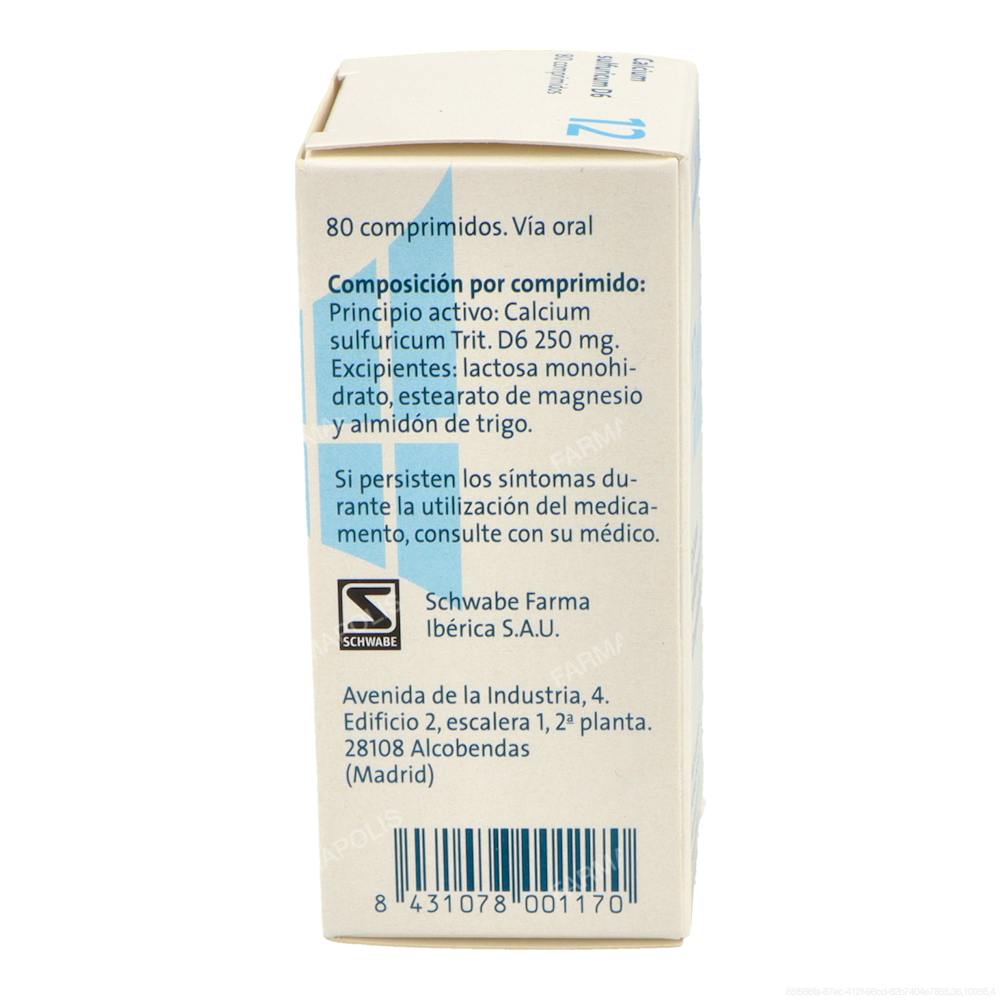 Sal de Schüssler Nº 12 Calcium sulfuricum