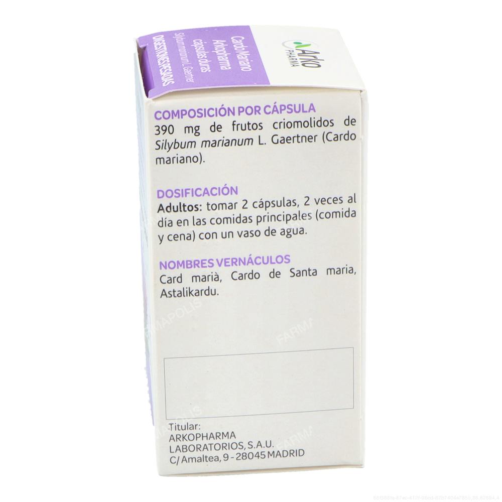 Arkocápsulas cardo mariano 300 mg