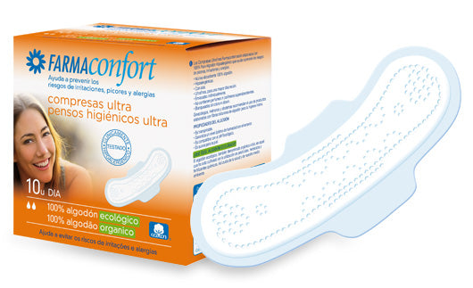 Compresas de algodón Ultrafinas con Alas Día Farmaconfort