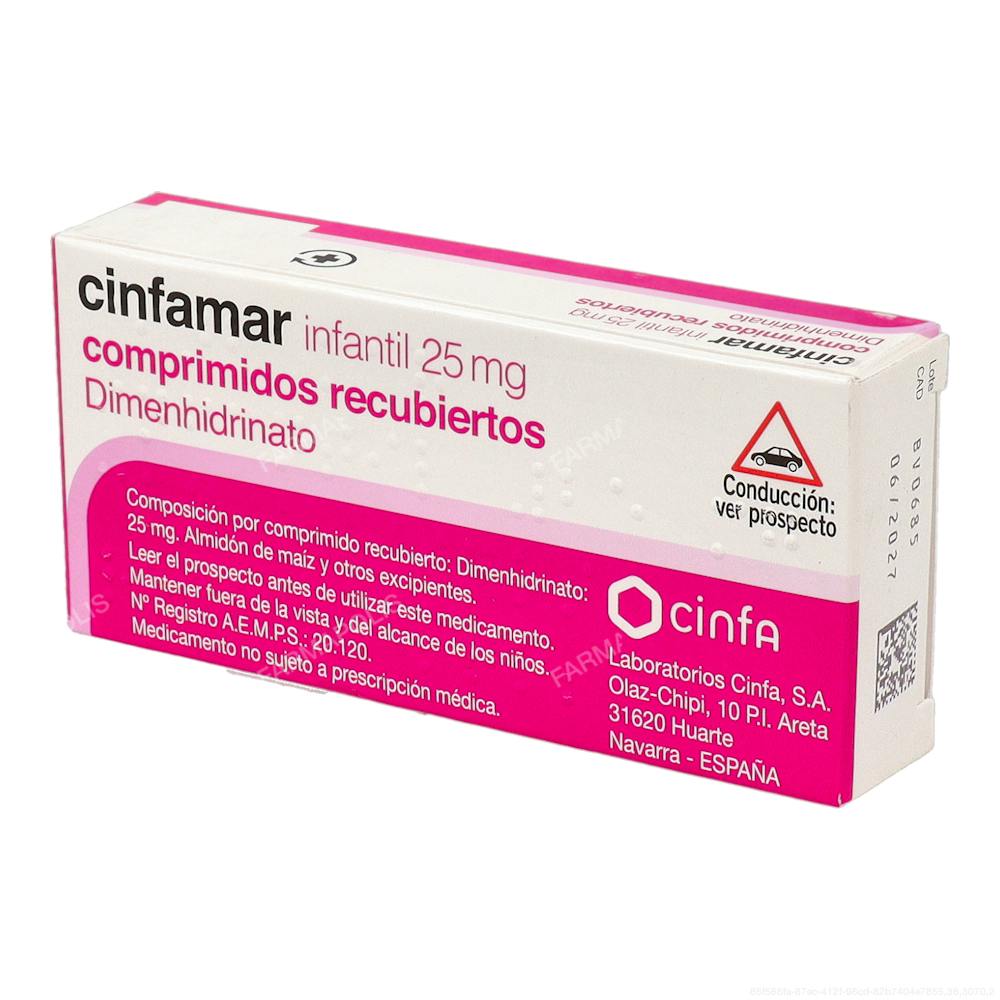 Cinfamar infantil 25mg