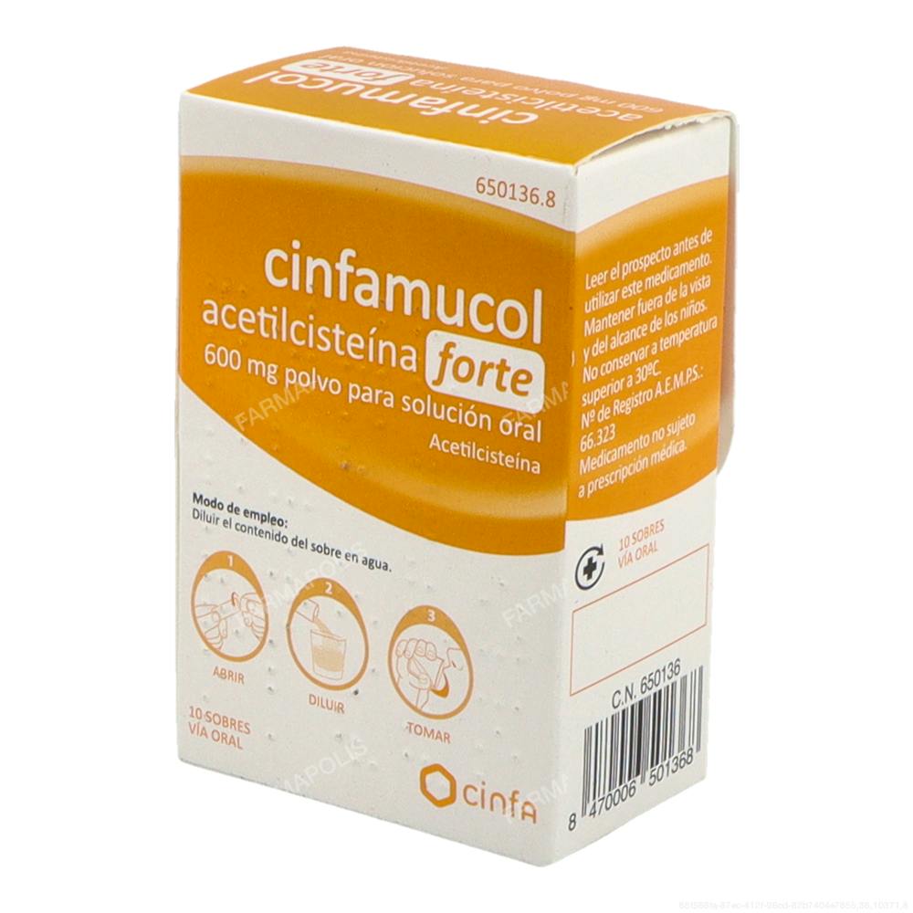 Cinfamucol acetilcisteina 600 mg