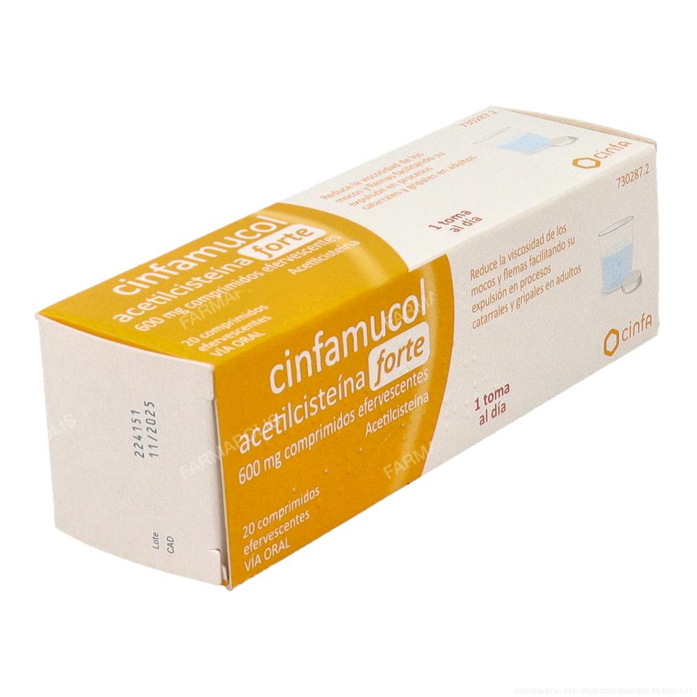 Cinfamucol acetilcisteina forte 600 mg