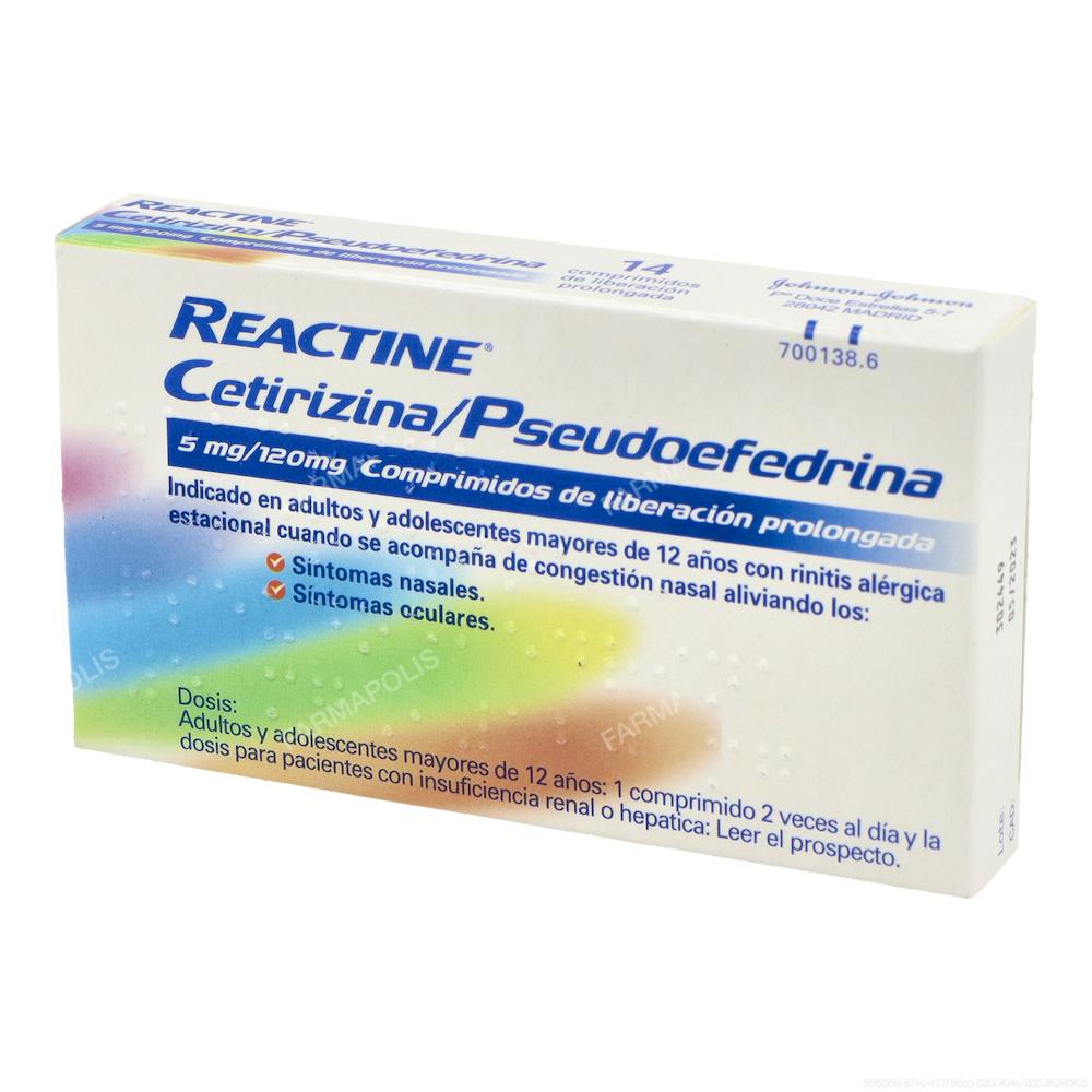 Reactine plus (5/120mg)