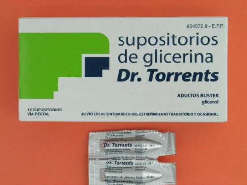 SUPOSITORIOS GLICERINA DR. TORRENTS ADULTOS BLISTER, 12 supositorios