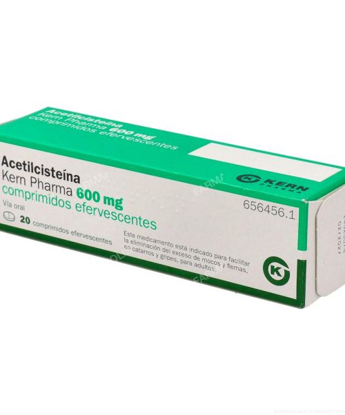 Acetilcisteína Kern Pharma 600 mg   - Ayudan a fluidificar y expulsar la mucosidad (tanto mocos como flemas).