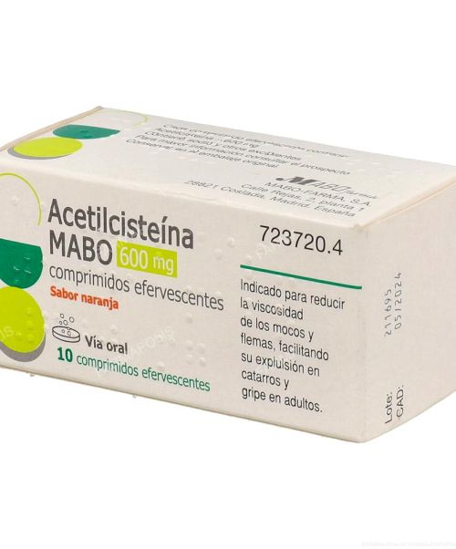 Acetilcisteína MABO 600 mg - Ayudan a Fluidificar y expulsar la mucosidad (tanto mocos como flemas).