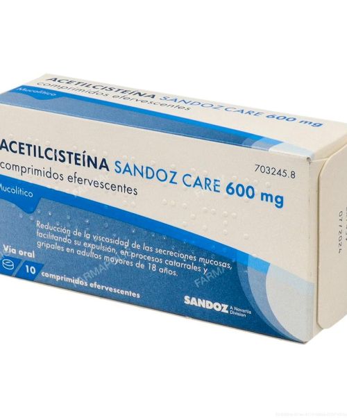 Acetilcisteína Sandoz Care 600 mg - Ayudan a fluidificar y expulsar la mucosidad (tanto mocos como flemas).