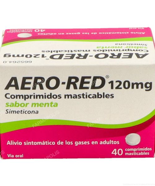 Aero red 120 mg - Son unos comprimidos para los gases o las flatulencias.