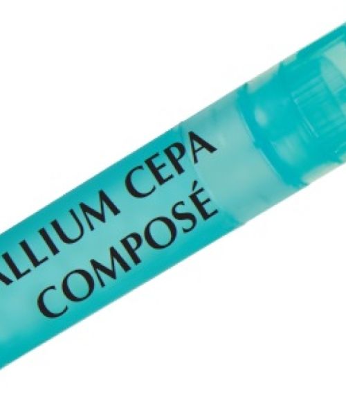 Allium Cepa Composé  - Es un medicamento homeopático utilizado tradicionalmente para el tratamiento de las corizas (mucosidades nasales acuosas). Afección catarral de la mucosa nasal, se caracteriza por la obstrucción nasal, mucosidad y estornudos. Puede ser agudo y crónico.  