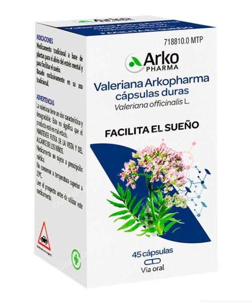 Arkocápsulas valeriana (350 mg) - Cápsulas a base de valeriana con efecto relajante para tratar los estados temporales de nerviosismo, estrés e insomnio.