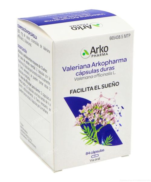 Arkocápsulas valeriana (350 mg) - Cápsulas a base de valeriana con efecto relajante para tratar los estados temporales de nerviosismo, estrés e insomnio.