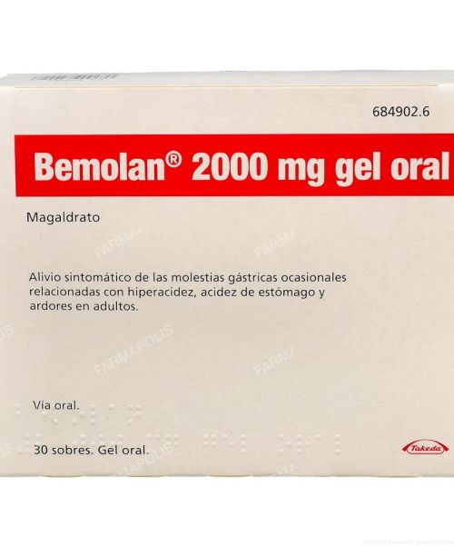 Bemolan  2 g  - Son unos sobres antiácidos para calmar el ardor o acidez de estómago. 