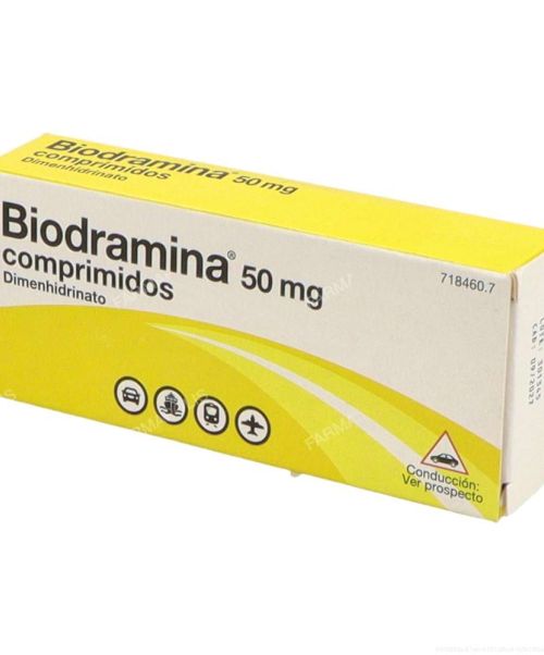 Biodramina  50 mg  - Son unos comprimidos para evitar el mareo. Valen para los mareos de los viajes, ya sean en autobús, barco o coche. Evitan los vómitos.