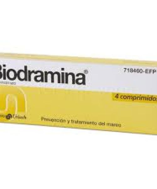 Biodramina (50 mg) 4 comprimidos - Son unos comprimidos para evitar el mareo. Valen para los mareos de los viajes, ya sean en autobús, barco o coche. Evitan los vómitos.