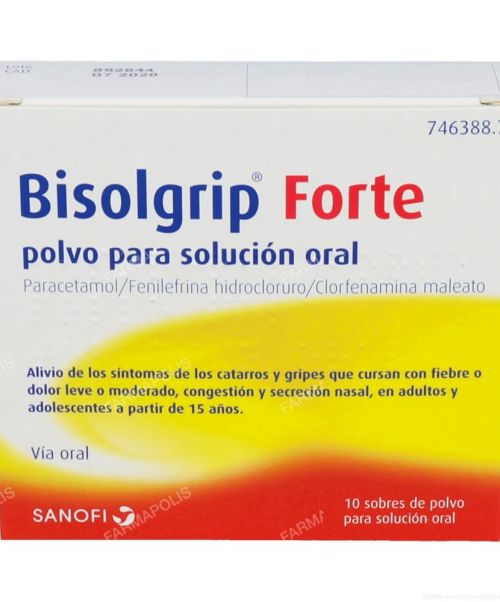 Bisolgrip forte - Alivia los síntomas de la gripe. Ayuda a disminuir los síntomas de resfriado, fiebre, catarro, rinitis, sinusitis, mocos y malestar general.