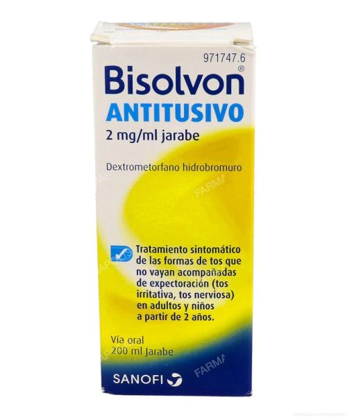 Bisolvon antitusivo 2mg/ml - Calma la tos seca e irritativa, también llamada tos de perro. Válido también para la tos nerviosa.