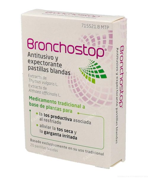 Bronchostop antitusivo y expectorante - Calma la tos y el picor de garganta a la vez que favorece la eliminación de la mucosidad.<p align=center>