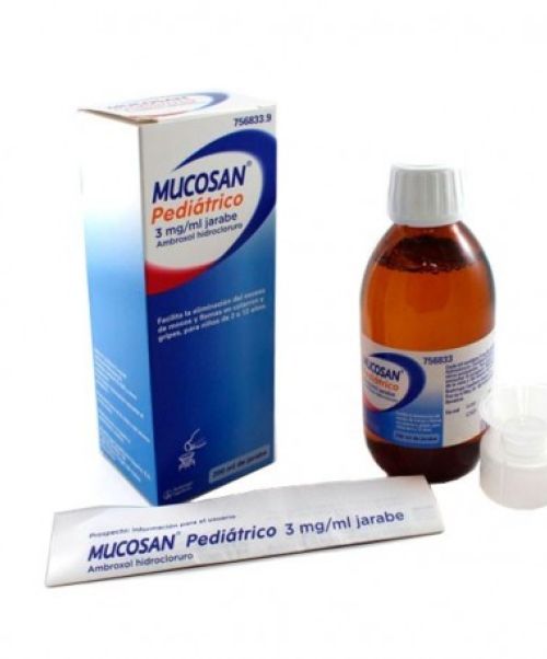 Mucosan pediátrico 3mg/ml - Jarabe que trata las secreciones bronquiales, ayudando a fluidificar el moco y las flemas.