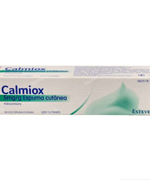 Calmiox 5mg/g - Es una espuma con un corticoide antiinflamatoria válida para prurito, dermatitis y picaduras de insectos. 