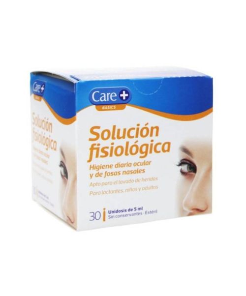 Care+ Solución Fisiológica  - Suero fisiológico para limpieza de ojos, nariz, heridas...