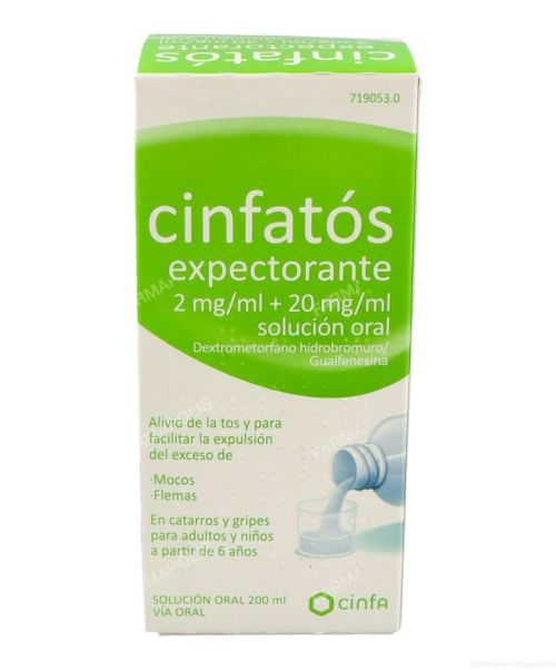 Cinfatos expectorante - Es un jarabe que trata la tos, los mocos y las flemas en resfriados y procesos catarrales.