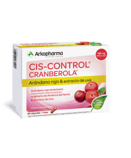 Cis Control Cranberola Plus - Arandano rojo y brezo para prevenir las infecciones urinarias o cistitis y ayudar a reducir los sintomas como coadyuvante en los tratamientos.