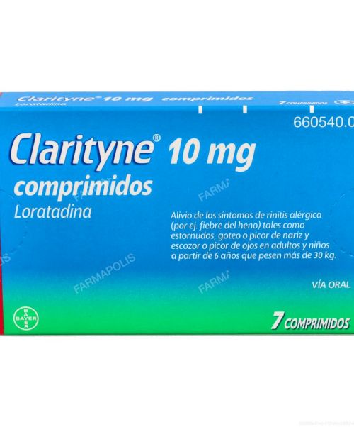 Clarityne 10 mg - Son unos comprimidos utilizados en la rinitis alérgica y en la congestión nasal.