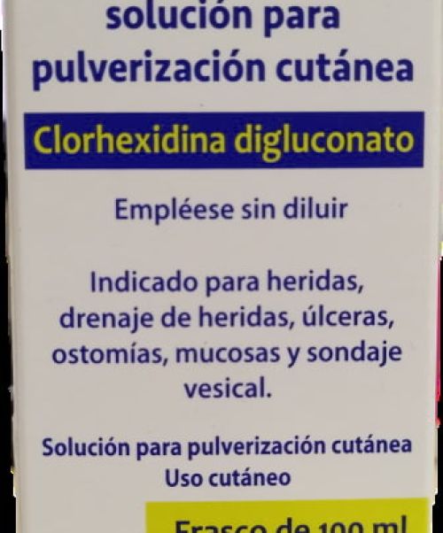 Clorxil 5mg/ml spray - Spray de Clorhexidina indicado en la desinfección de quemaduras leves, pequeñas heridas superficiales y rozaduras.