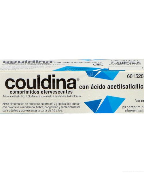 Couldina con Ácido Acetilsalicílico - Alivian los síntomas de la gripe. Ayuda a disminuir los síntomas de resfriado, fiebre, catarro, rinitis, sinusitis, mocos y malestar general.