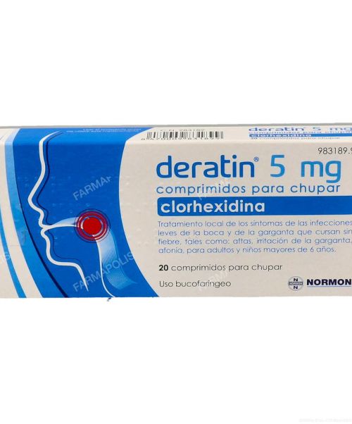 Deratin 5 mg - Calman las infecciones leves de boca y/o garganta. Válidos también para la afonía y el picor de garganta. 