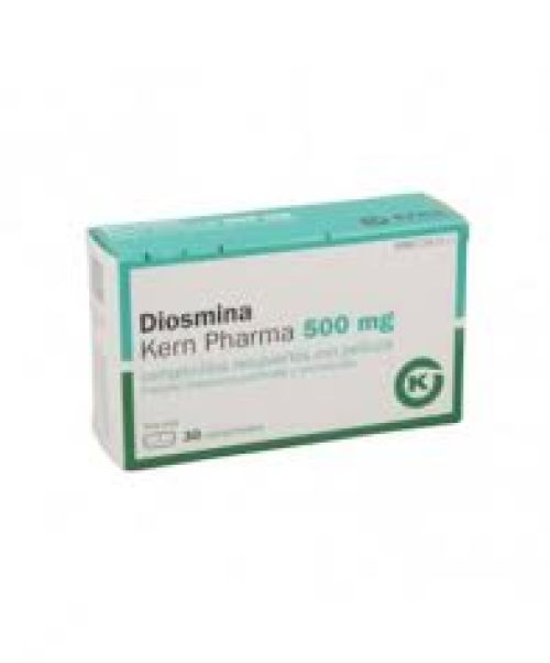 Diosmina kern pharma 500mg - Comprimidos con efecto venotónico y vasoprotector que aumentan el tono de las venas y la resistencia de los capilares para tratar trastornos venosos.