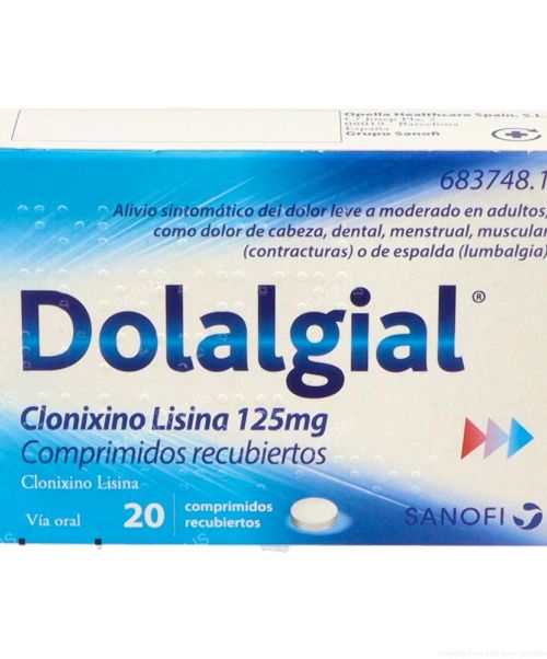 Dolalgial 125mg - Medicamento que se utiliza para calmar el dolor de intensidad leve o moderada.