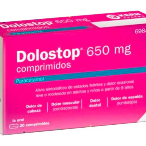  - Paracetamol para tratar los diferentes tipos de dolores, bajar la fiebre y calmar el malestar general. Válidos para el dolor de cabeza, de muelas, de boca en general, de regla, de espalda, golpes...