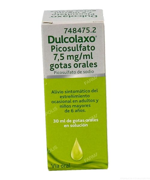 Dulcolaxo picosulfato  7.5 mg/ml  - Son unas gotas laxantes para tratar el estreñimiento ocasional.