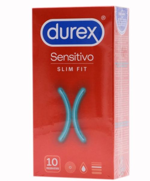 Durex Sensitivo Slim Fit   - Para la comodidad de los que prefieren un tamaño más ajustado.Preservativo fabricado en látex de caucho natural. De apariencia trasparente, textura lisa, forma anatómica Easy On y con depósito.