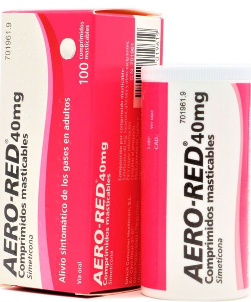 Aero red 40 mg - Son unos comprimidos masticables que alivian los gases o las flatulencias.