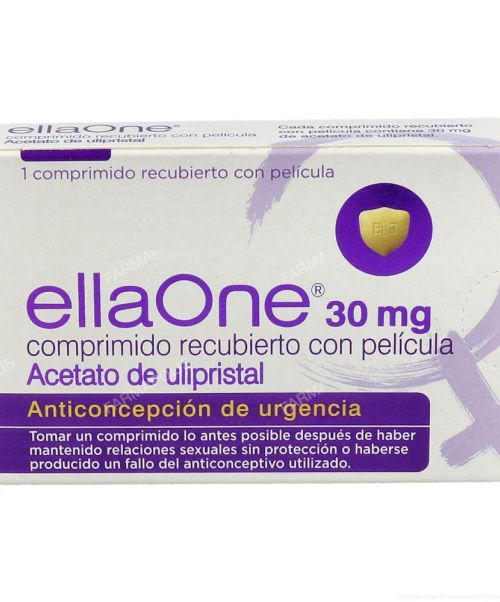 Ellaone 30mg - Anticonceptivo de emergencia, píldora del día después.Se puede tomar hasta máximo 5 días (120 horas) después de la relación.ADVERTENCIA:Es importante tomarlo cuanto antes para el máximo efecto.Sólo preparamos y enviamos pedidos de Lunes a Viernes (entrega 24-48 horas).Opción de compra con recogida en farmacia disponible.