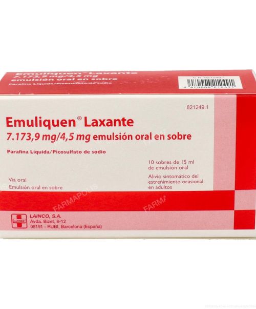 Emuliquen laxante  - Trata el estreñimiento ocasional producido por reposos de largo tiempo o también para el estreñimiento del viajero.