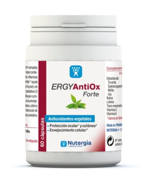 Ergyantiox Forte - Complejo de vitaminas, oligoelementos y antioxidantes vegetales que apoyan la protección celular del organismo.