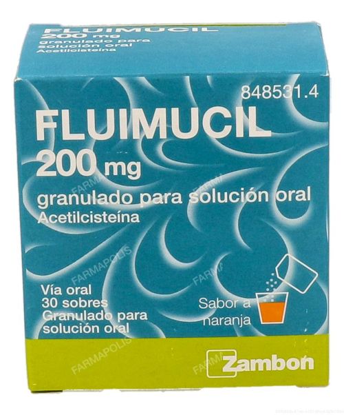 Fluimucil 200 mg - Ayudan a Fluidificar y expulsar la mucosidad (tanto mocos como flemas).