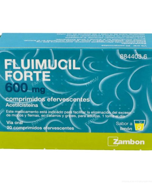 Fluimucil forte 600 mg - Ayudan a fluidificar y expulsar la mucosidad (tanto mocos como flemas).