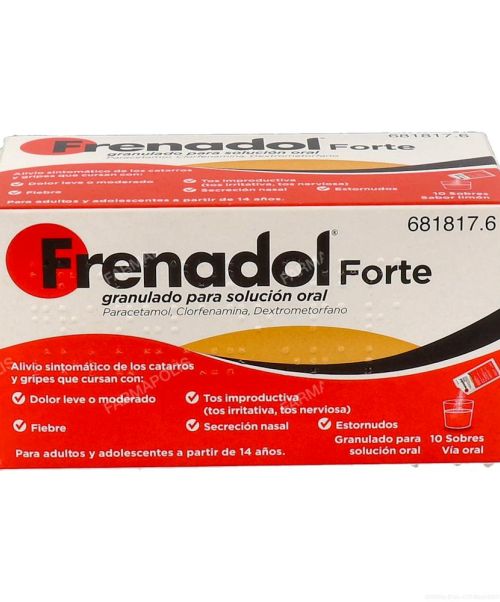 Frenadol forte  - Alivian los sintomas de la gripe. Ayuda a disminuir los síntomas de resfriado, fiebre, catarro, rinitis, sinusitis, mocos y malestar general.