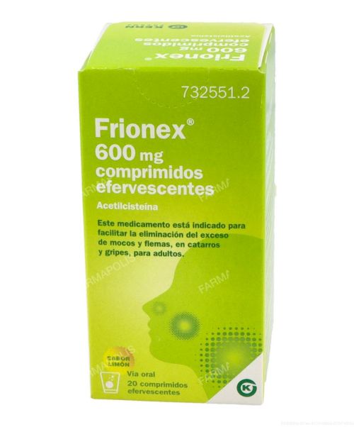 Frionex 600 mg - Ayudan a fluidificar y expulsar la mucosidad (tanto mocos como flemas).