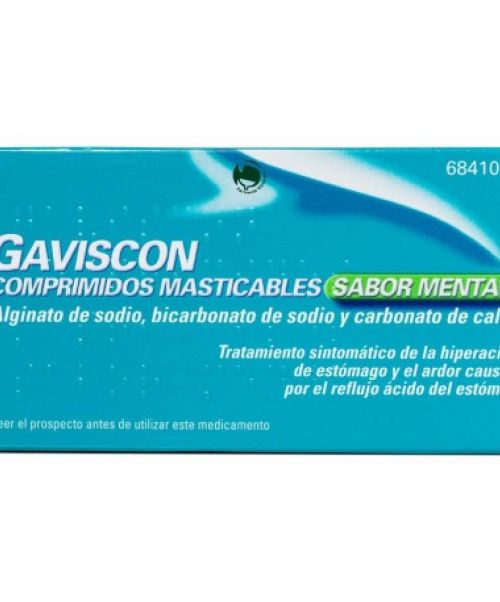 Gaviscon  - Son unos comprimidos de menta antiácidos para la acidez, el ardor y el reflujo. Actúan modificando el pH del estómago.