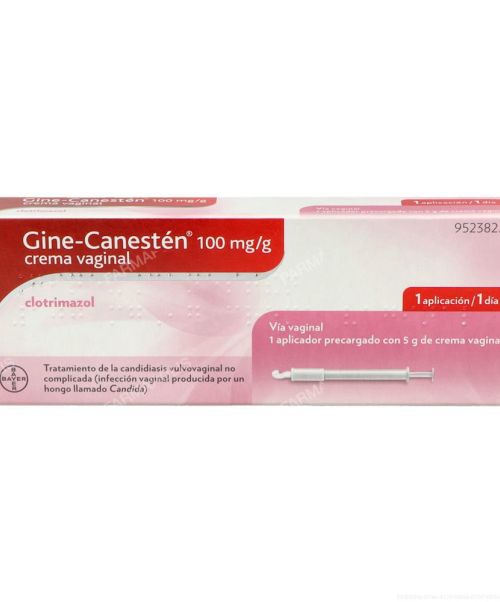 Gine canesten 100mg/g - Trata los síntomas de picor y escozor vaginal causados por una candidiasis vaginal.