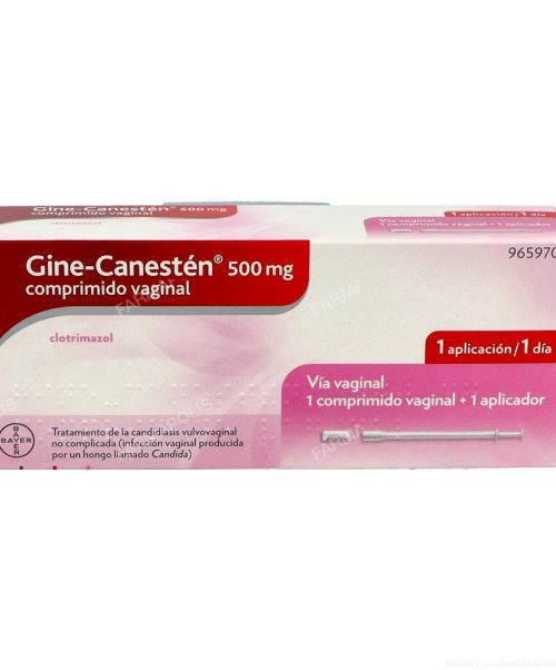 Gine Canesten 500 mg - Trata los síntomas de picor y escozor vaginal causados por una candidiasis vaginal.