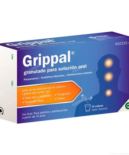 Grippal - Trata todos los síntomas asociados a la gripe. Calman el malestar general, disminuyen la fiebre y cortan la congestión nasal. 