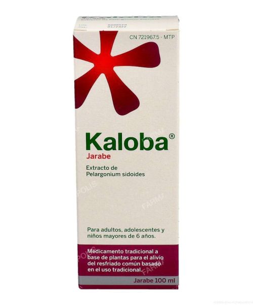 Kaloba Jarabe - Inmunoestimulante para tratar el resfriado común. Antiviral y antibacteriano ademas de subir las defensas del organismo.