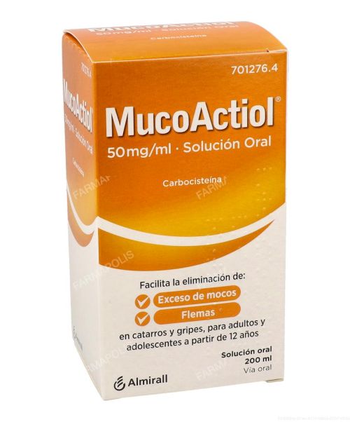 Mucoactiol 50mg/ml - Ayuda a fluidificar y expulsar la mucosidad (tanto mocos como flemas).