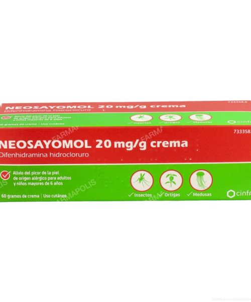 Neosayomol 2% - Es una crema que calma el picor y las irritaciones causadas por la picadura de mosquitos, medusas, ortigas, pequeñas urticarias...